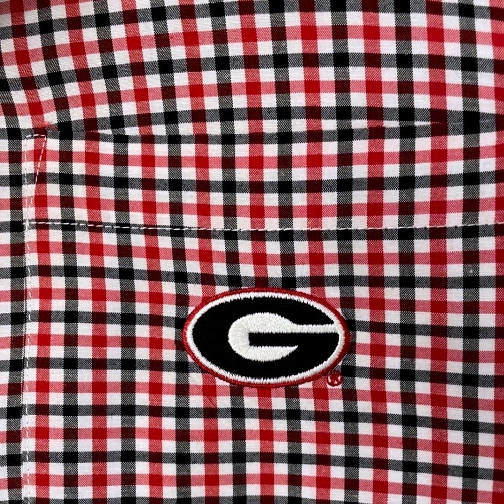 Campus Specialties Georgia Bulldogs Gingham Button Down Shirt Mens XXL Red Black - Picture 4 of 9